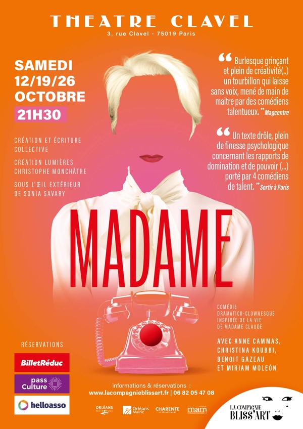 &laquo;&nbsp;Madame&nbsp;&raquo;, une comédie  dramatico-clownesque au Théâtre&nbsp;Clavel